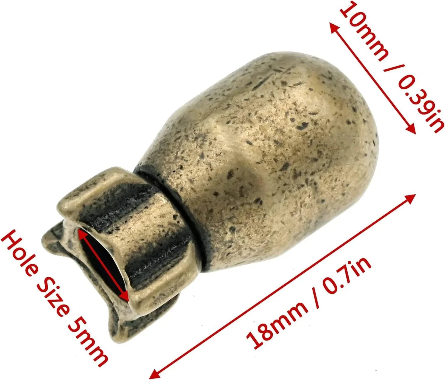 Solid Brass Bomb Shaped Parachute Cord Beads Knife Paracord Lanyard EDC Pendant 07FC0E-D4 - KOEEK [3]
