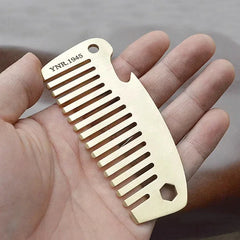 Solid Brass Comb Pocket Multi Tools Comb Bottle Opener Wrench Man EDC Gift 07FC0E-D4 - KOEEK [1]