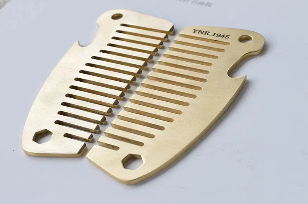 Solid Brass Comb Pocket Multi Tools Comb Bottle Opener Wrench Man EDC Gift 07FC0E-D4 - KOEEK [3]