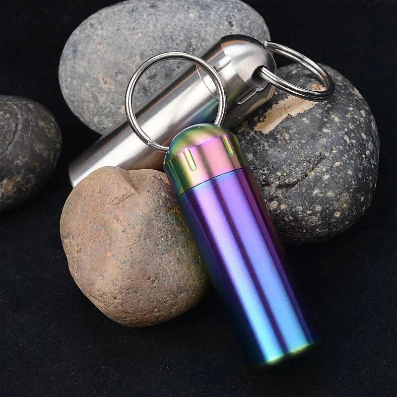 Solid Brass Outdoor Camping Survival EDC Multi Tool Waterproof Medicine Pill Box 07FC0E-D4 - KOEEK [10]
