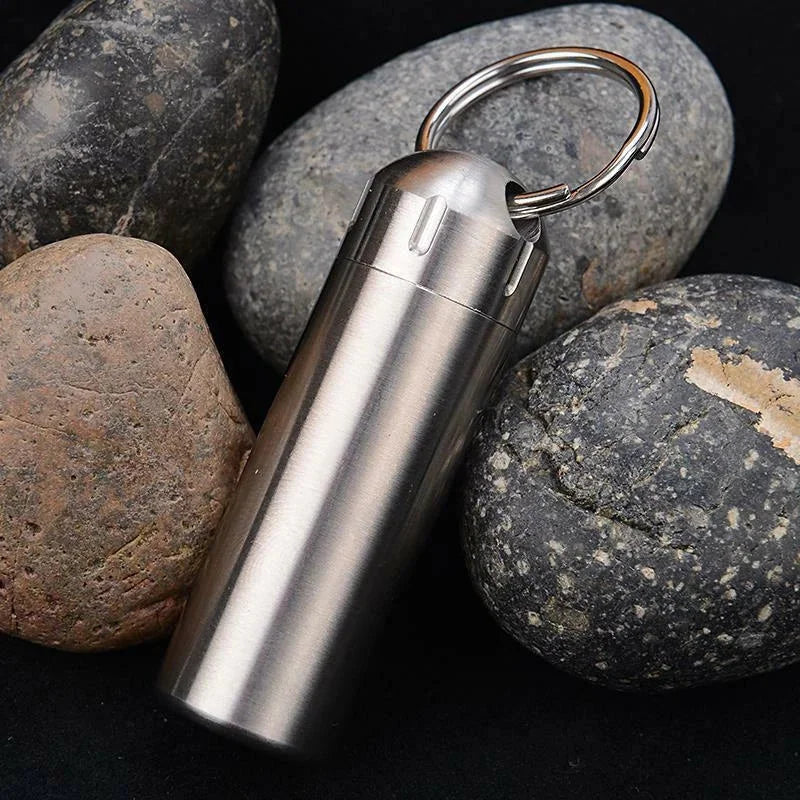 Solid Brass Outdoor Camping Survival EDC Multi Tool Waterproof Medicine Pill Box 07FC0E-D4 - KOEEK [11]
