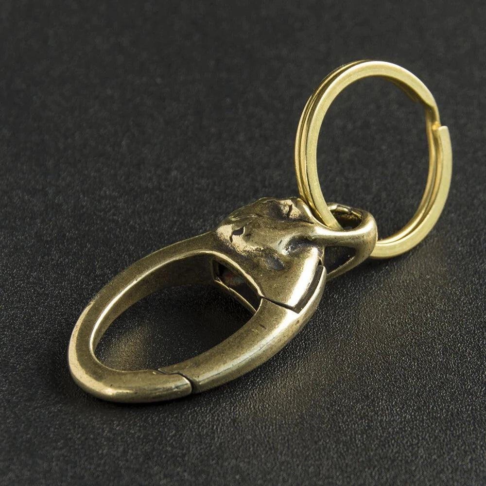 Solid Brass Skull KeyChain Keyring Split Ring Punk GH692 07FC0E-D4 - KOEEK [8]