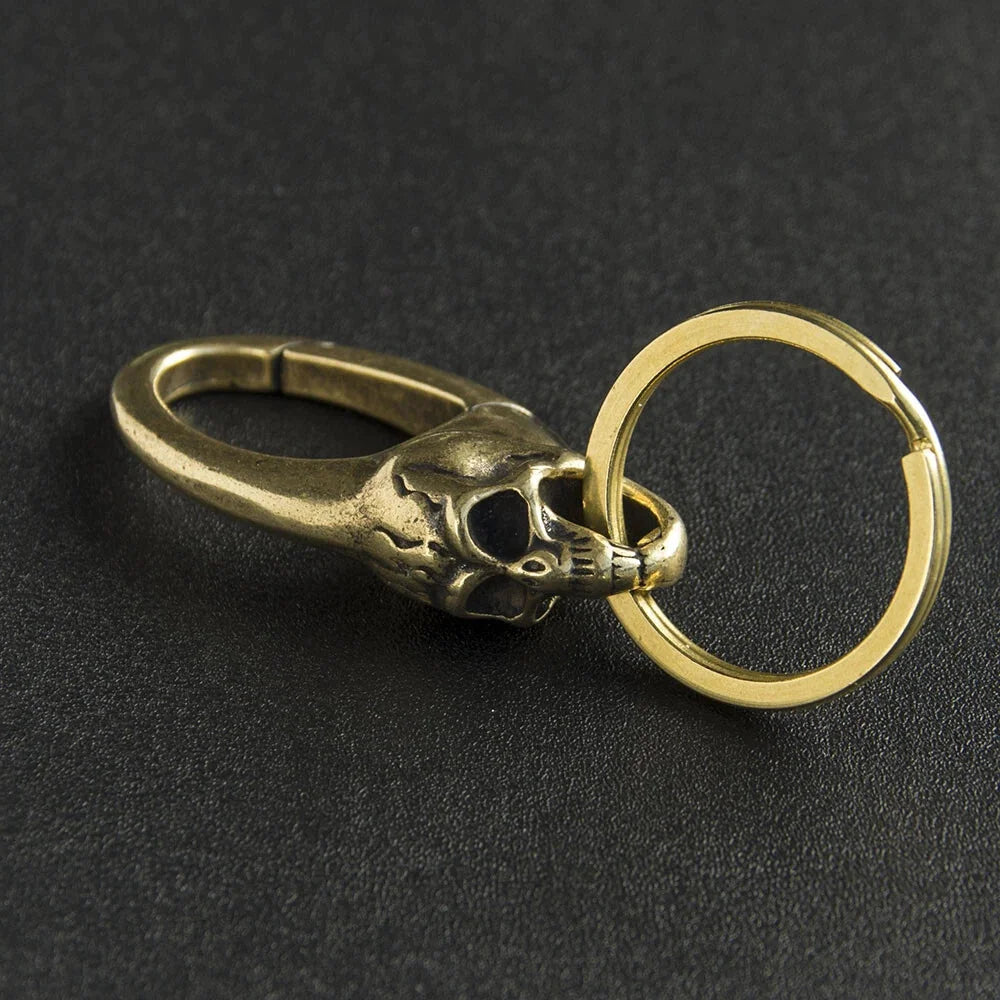 Solid Brass Skull KeyChain Keyring Split Ring Punk GH692 07FC0E-D4 - KOEEK [9]