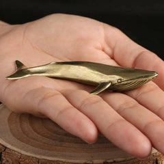 Solid Brass Whale Figurine Small Statue Home Ornament Figurines Collectibles Toy 07FC0E-D4 - KOEEK [1]