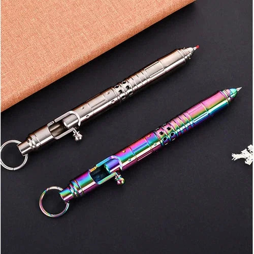 Solid Titanium Alloy Steampunk Business Office Signature Bolt Pocket Pen EDC Toy 07FC0E-D4 - KOEEK [3]