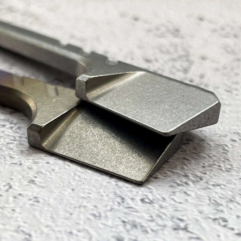 Solid Titanium Pry Bar Crowbar Outdoor Travel EDC Multi Tool Unpack Box Keychain 07FC0E-D4 - KOEEK [7]