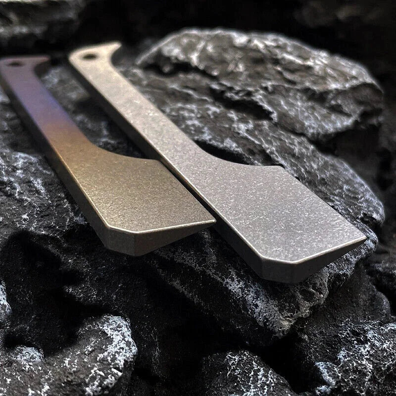 Solid Titanium Pry Bar Crowbar Outdoor Travel EDC Multi Tool Unpack Box Keychain 07FC0E-D4 - KOEEK [8]