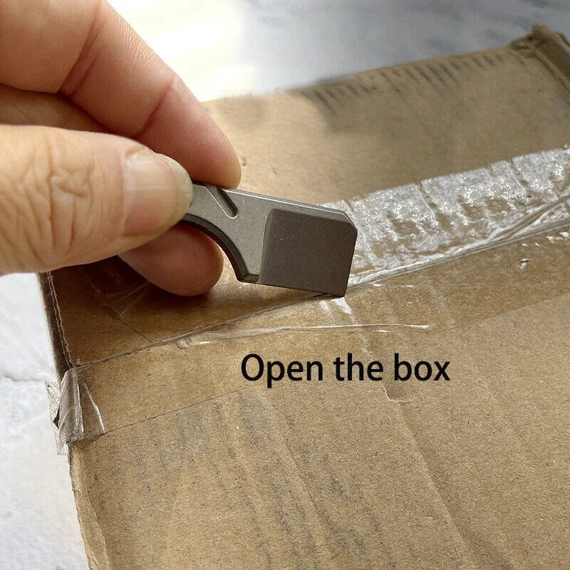 Solid Titanium Pry Bar Crowbar Outdoor Travel EDC Multi Tool Unpack Box Keychain 07FC0E-D4 - KOEEK [9]