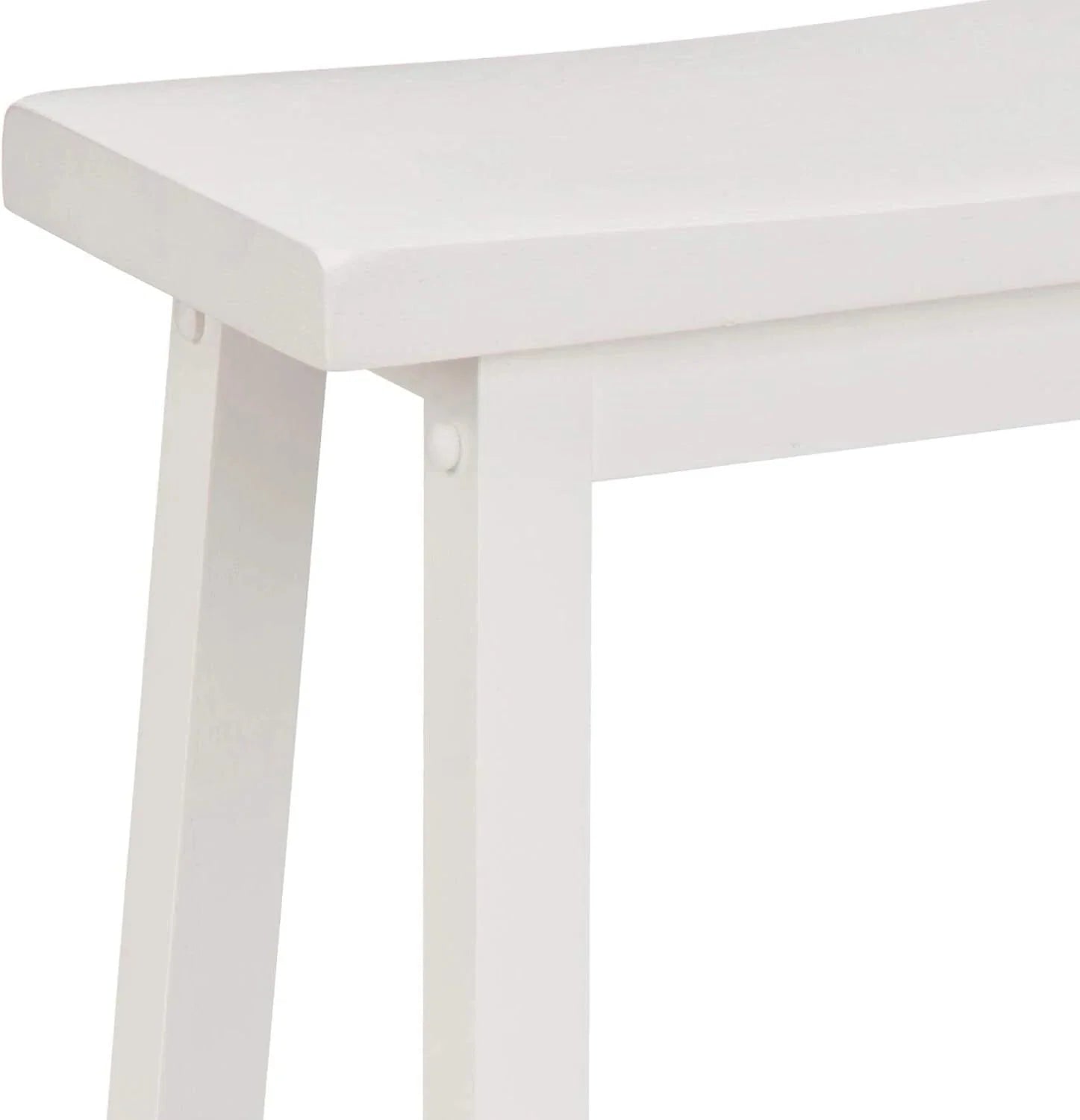 Solid Wood Saddle Seat Kitchen Island Counter Bar Stools White - Set of 2 07FC0E-D4 - KOEEK [7]