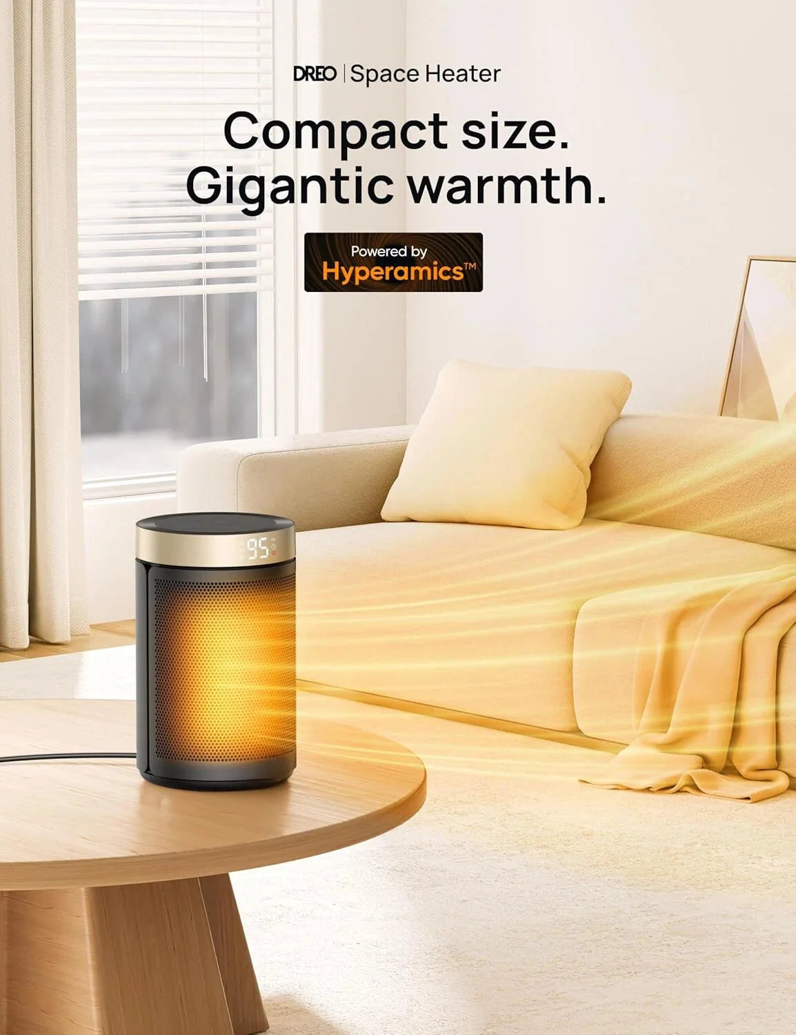 Space heater, portable electric heater for indoor use with thermostat 07FC0E-D4 - KOEEK [2]