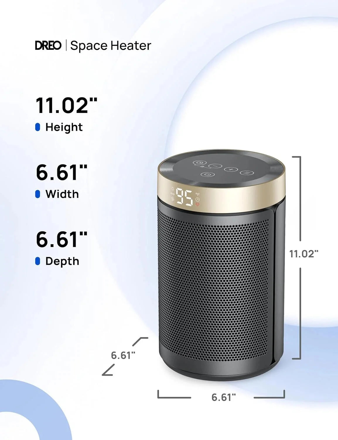 Space heater, portable electric heater for indoor use with thermostat 07FC0E-D4 - KOEEK [8]