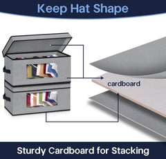 Stackable baseball cap storage box,2 wardrobe hat storage boxes,can hold 30 hats 07FC0E-D4 - KOEEK [3]