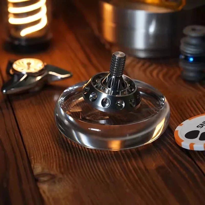 Stainless Steel Hand Twisting Spinning Top Gyro Gyroscope Collection Spinner Toy 07FC0E-D4 - KOEEK [3]