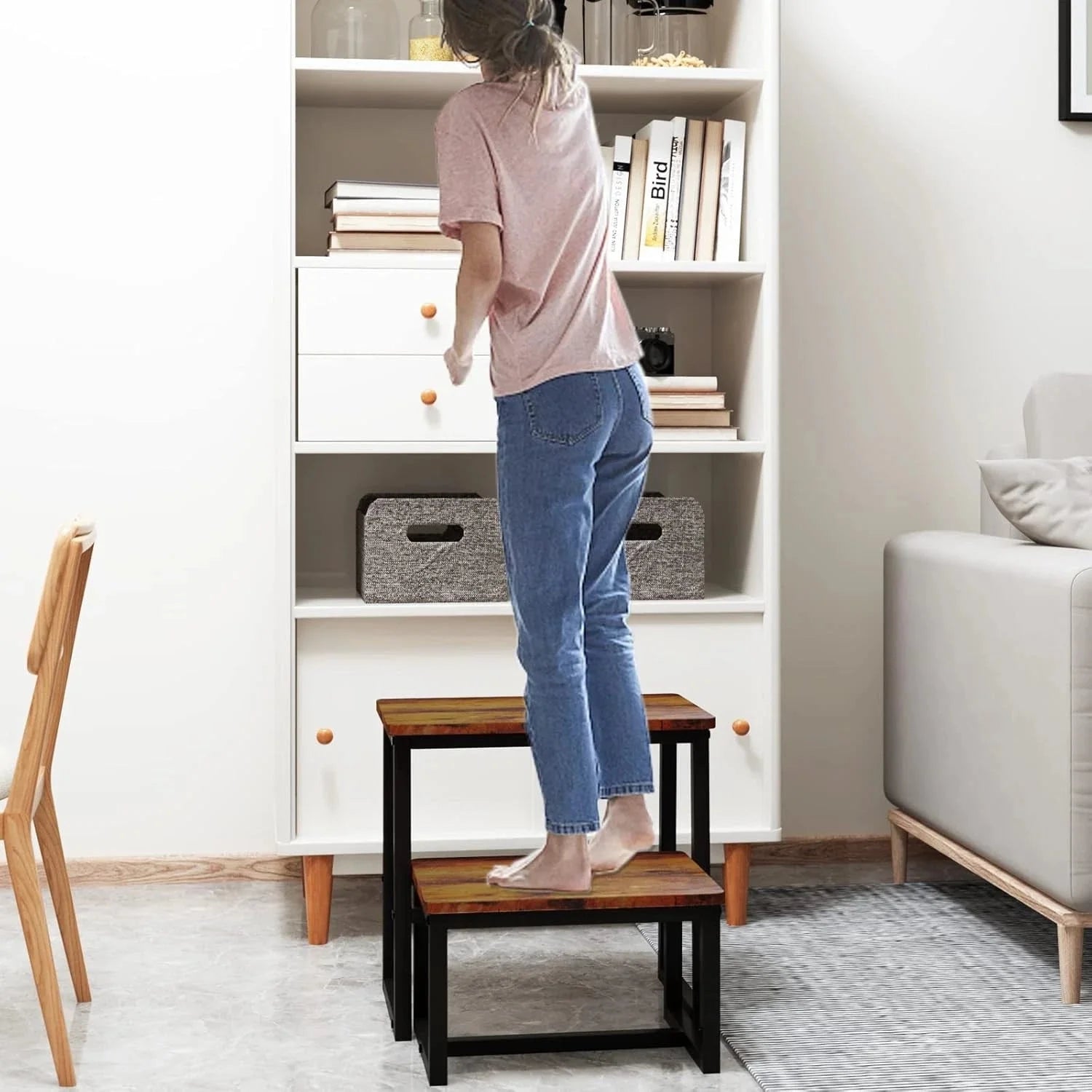 Step stool for adults and children, with a weight capacity of up to 500 pounds. 07FC0E-D4 - KOEEK [7]