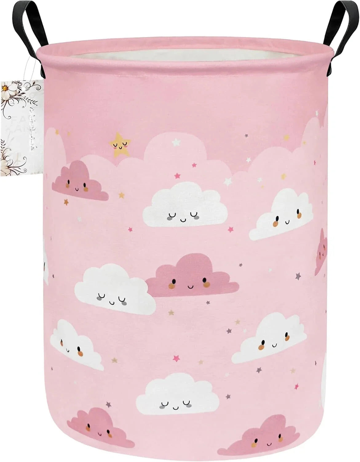 Storage Basket, Nursery Hamper Canvas Laundry Basket Foldable with Waterproof PE 07FC0E-D4 - KOEEK [1]