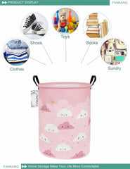 Storage Basket, Nursery Hamper Canvas Laundry Basket Foldable with Waterproof PE 07FC0E-D4 - KOEEK [3]