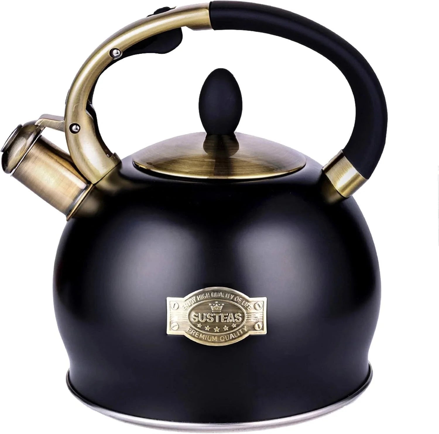 Stove Top Tea Maker - Food Grade Stainless Steel Tea Maker, 2.64-Quart (Black) 07FC0E-D4 - KOEEK [1]