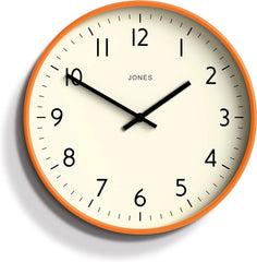 Studio Clock | Modern Round Wall Clock | 12 inch | Orange | Easy to Read Numbers 07FC0E-D4 - KOEEK [1]