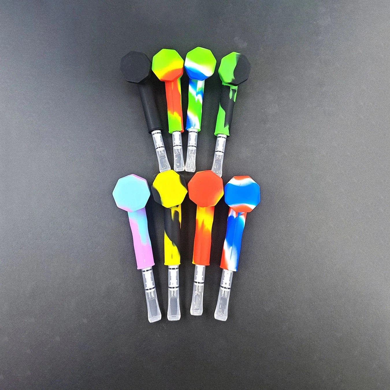 Style Silicone Hand Tobacciana Pipe with Cap Bowl Herb Cigarette Filter Gift 07FC0E-D4 - KOEEK [4]