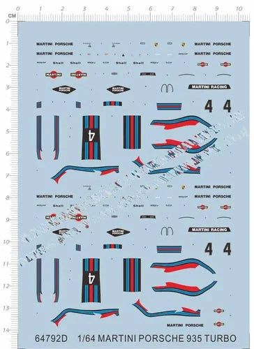 Super Detail Up 1/64 Martini Porsche 935 Turbo Sports Car Model Kit Water Decal 07FC0E-D4 - KOEEK [1]