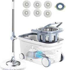 Swivel Mop Bucket Deluxe 360 Swivel Floor Cleaning System 07FC0E-D4 - KOEEK [3]