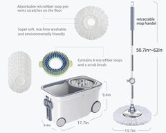 Swivel Mop Bucket Deluxe 360 Swivel Floor Cleaning System 07FC0E-D4 - KOEEK [4]