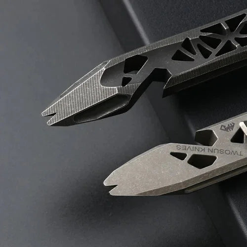 TWOSUN Titanium Alloy Hollow Out Pry Bar Crowbar Opener Pocket EDC Multi Tools 07FC0E-D4 - KOEEK [11]
