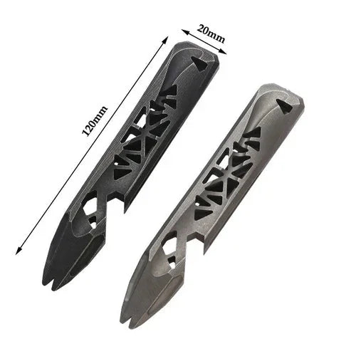 TWOSUN Titanium Alloy Hollow Out Pry Bar Crowbar Opener Pocket EDC Multi Tools 07FC0E-D4 - KOEEK [3]