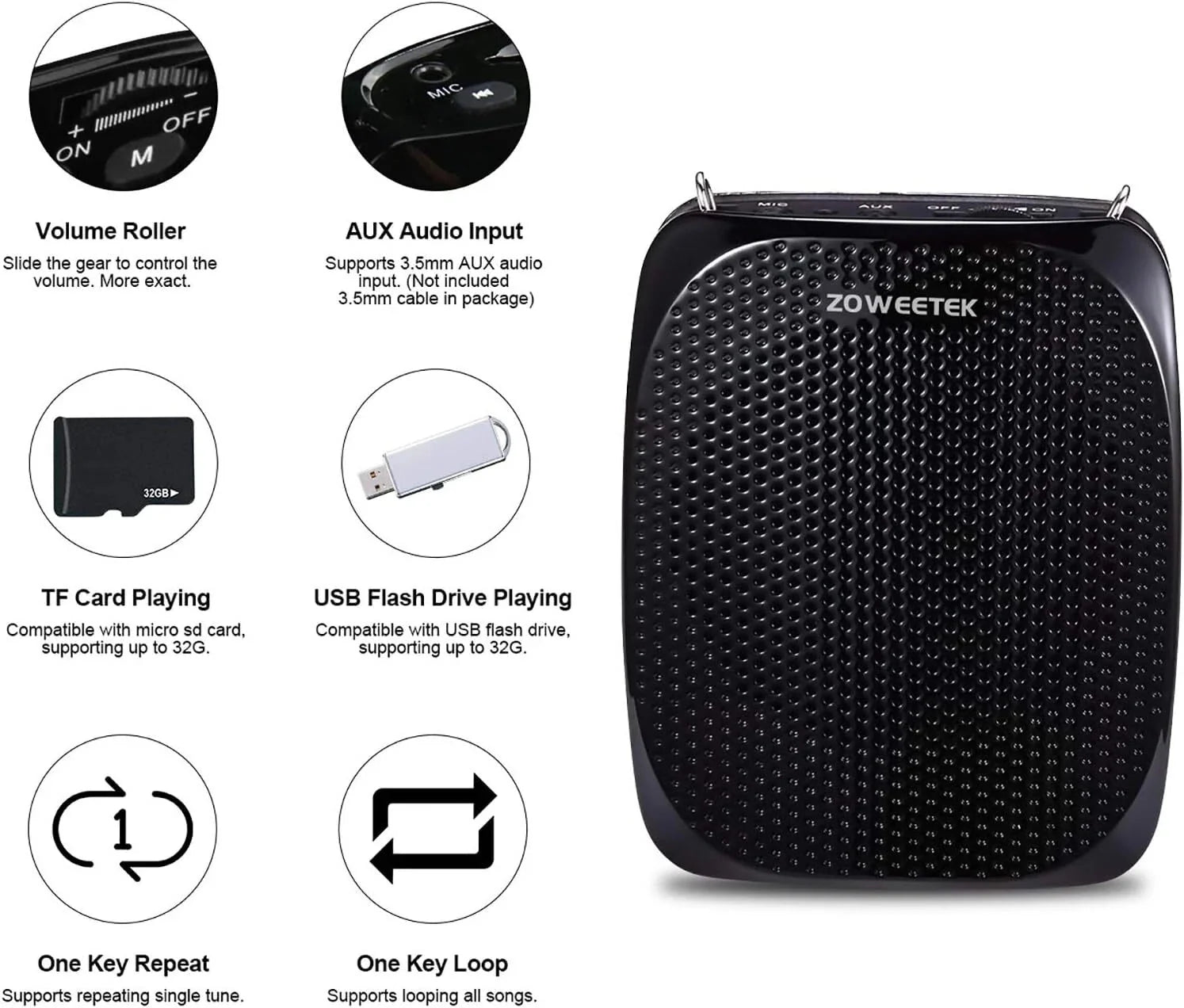 Teacher's loudspeaker (with 2 microphones), portable speaker amplifier 07FC0E-D4 - KOEEK [6]