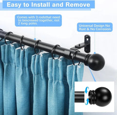 The maximum adjustable length of the curtain rod is 60 inches. 07FC0E-D4 - KOEEK [2]