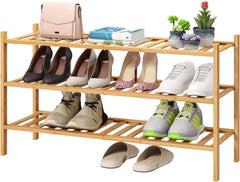 Three-tier shoe rack, bamboo and wood shoe rack 07FC0E-D4 - KOEEK [1]