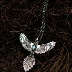 Tibetan Silver Phoenix Opal Pendant Necklace Women Men Gift 07FC0E-D4 - KOEEK [2]