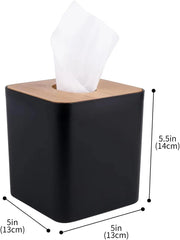 Tissuebox cover,tissue holder dimensions:5 inches × 5 inches × 5.4 inches(black) 07FC0E-D4 - KOEEK [2]