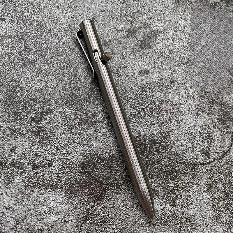 Titanium Alloy Bolt Action Pen Rollerball Pen Ballpoint Gel Pen G2 Refills EDC 07FC0E-D4 - KOEEK [2]