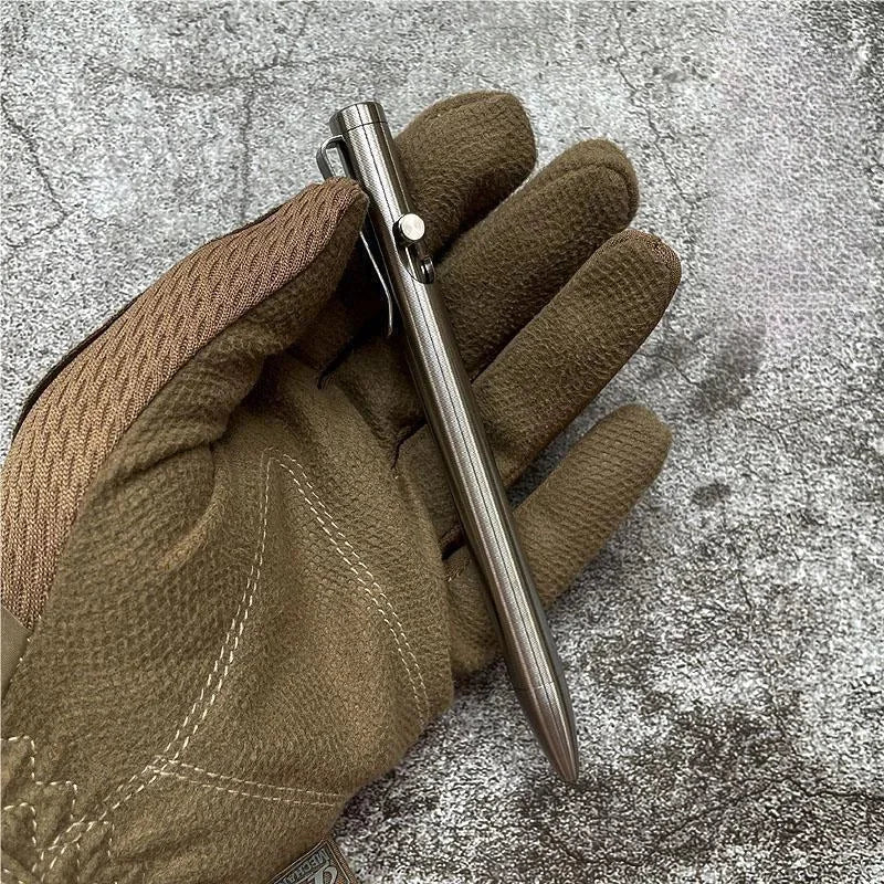 Titanium Alloy Bolt Action Pen Rollerball Pen Ballpoint Gel Pen G2 Refills EDC 07FC0E-D4 - KOEEK [3]