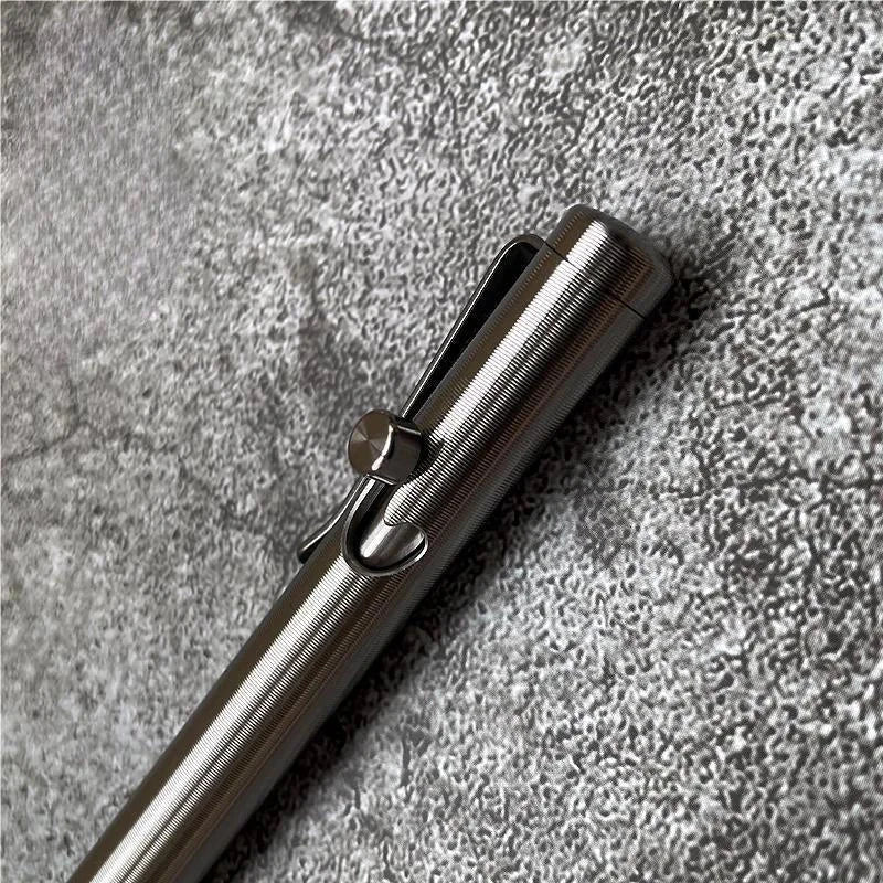 Titanium Alloy Bolt Action Pen Rollerball Pen Ballpoint Gel Pen G2 Refills EDC 07FC0E-D4 - KOEEK [6]