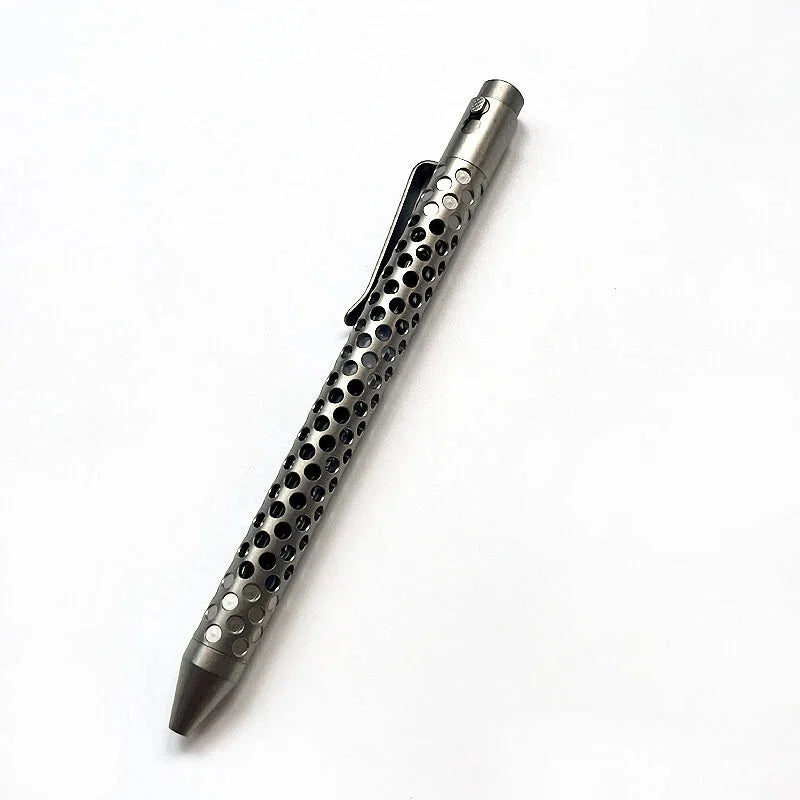 Titanium Alloy EDC Writing Pocket Pen Ballpoint Pen Hollow Signature Pen Gift 07FC0E-D4 - KOEEK [4]