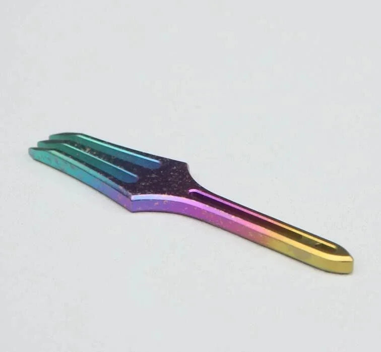 Titanium Alloy Fork Small Harpoon Crowbar Pry Bar keychain EDC Tool Pendant Gift 07FC0E-D4 - KOEEK [10]