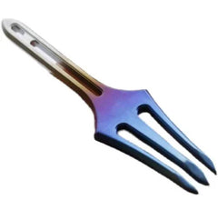 Titanium Alloy Fork Small Harpoon Crowbar Pry Bar keychain EDC Tool Pendant Gift 07FC0E-D4 - KOEEK [2]