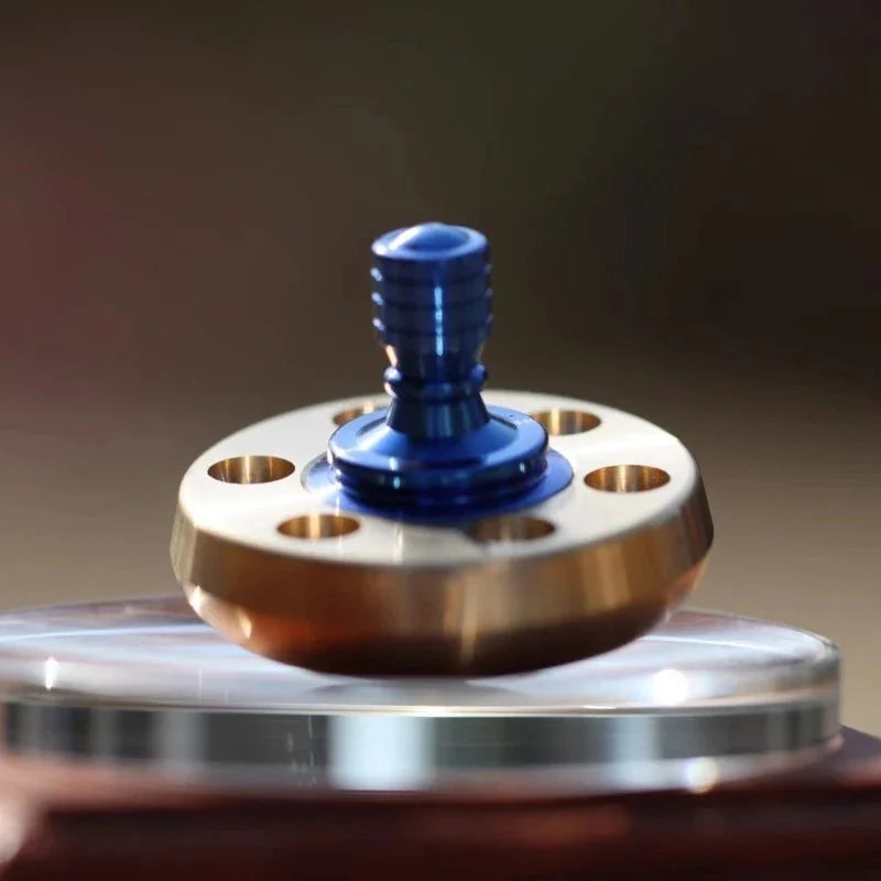 Titanium Alloy Handle Brass Spinning Top Ceramic Bead EDC Fidget Spinner Toys 07FC0E-D4 - KOEEK [1]
