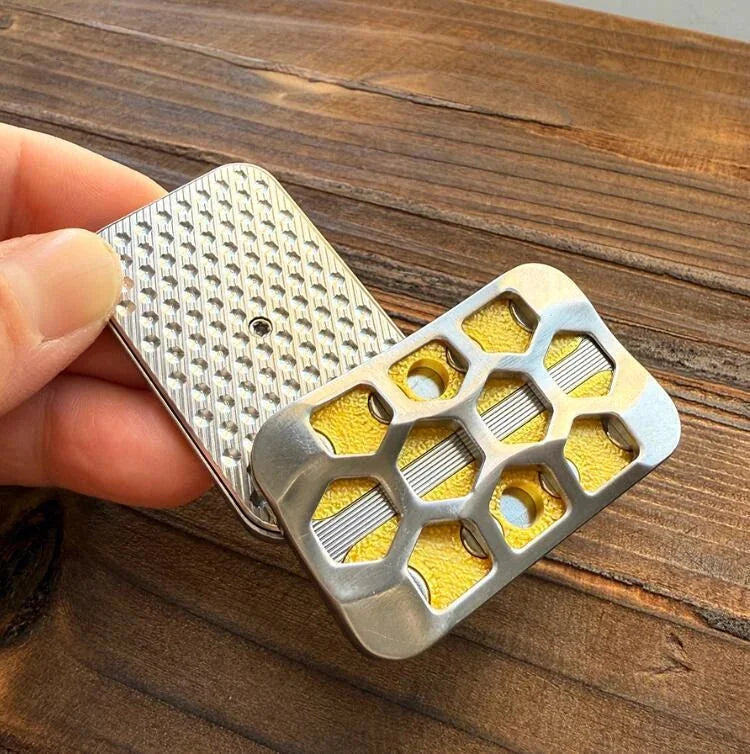 Titanium Alloy Honeycomb EDC Fidget Slider Fun Haptic Slider Stress Relief Gift 07FC0E-D4 - KOEEK [1]