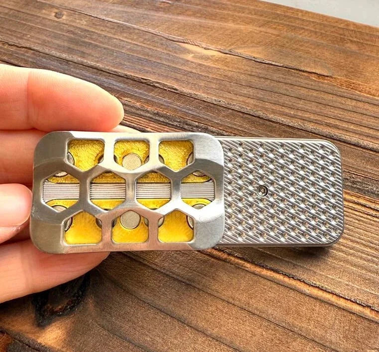 Titanium Alloy Honeycomb EDC Fidget Slider Fun Haptic Slider Stress Relief Gift 07FC0E-D4 - KOEEK [7]
