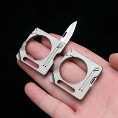 Titanium Alloy Keychain Carabiner Cutter Knife EDC Outdoor Travel Camping Tool 07FC0E-D4 - KOEEK [2]