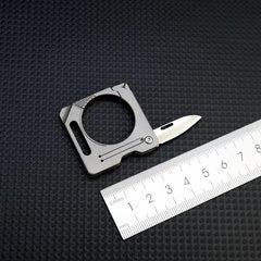 Titanium Alloy Keychain Carabiner Cutter Knife EDC Outdoor Travel Camping Tool 07FC0E-D4 - KOEEK [3]