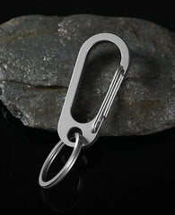 Titanium Alloy Keychain Carabiner Portable Waist Hang Buckle with Key Ring EDC 07FC0E-D4 - KOEEK [4]