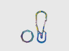 Titanium Alloy Keychain Carabiner w Ring Outdoor EDC Waist Hanging Buckle Tool 07FC0E-D4 - KOEEK [2]