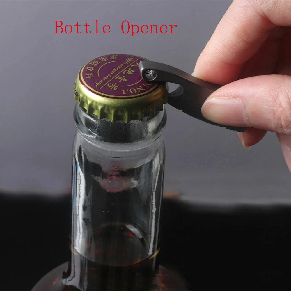 Titanium Alloy Kitchen Knife Key Bottle Opener Keychain Pendant EDC Carry Tool 07FC0E-D4 - KOEEK [3]