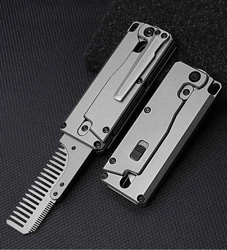 Titanium Alloy Pocket Folded Health Comb Combing Hair Outdoor EDC Multi Tools 07FC0E-D4 - KOEEK [1]