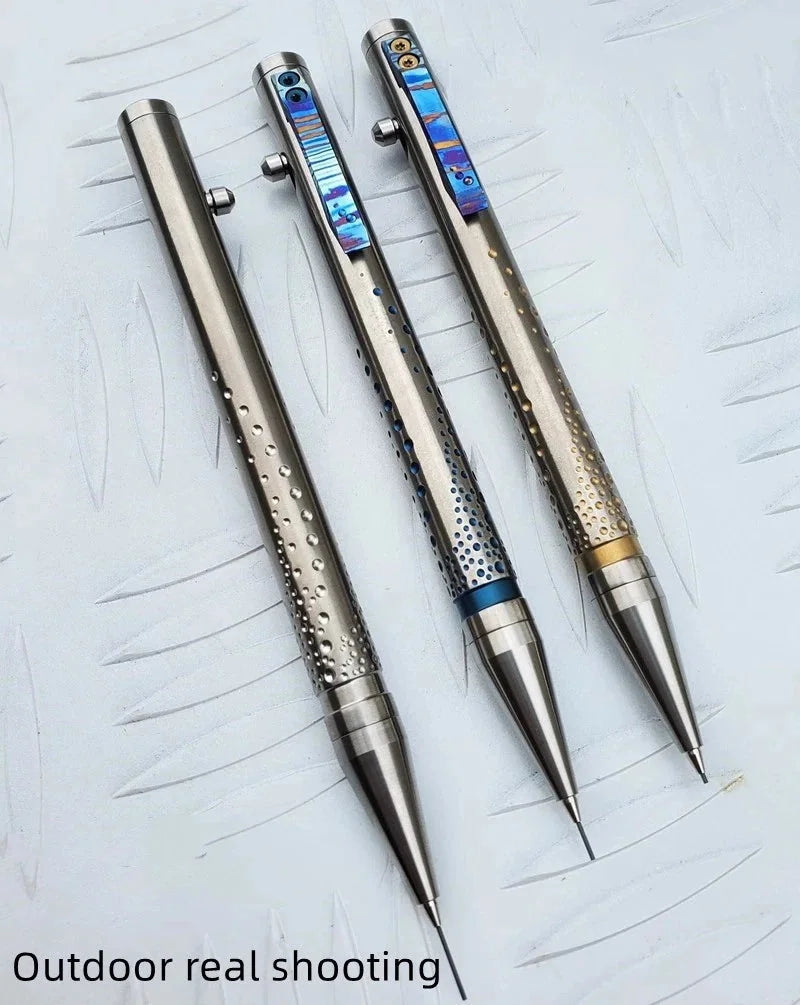 Titanium Alloy Pocket Mechanical Pencil Student Drawing Pens Office Stationery 07FC0E-D4 - KOEEK [8]