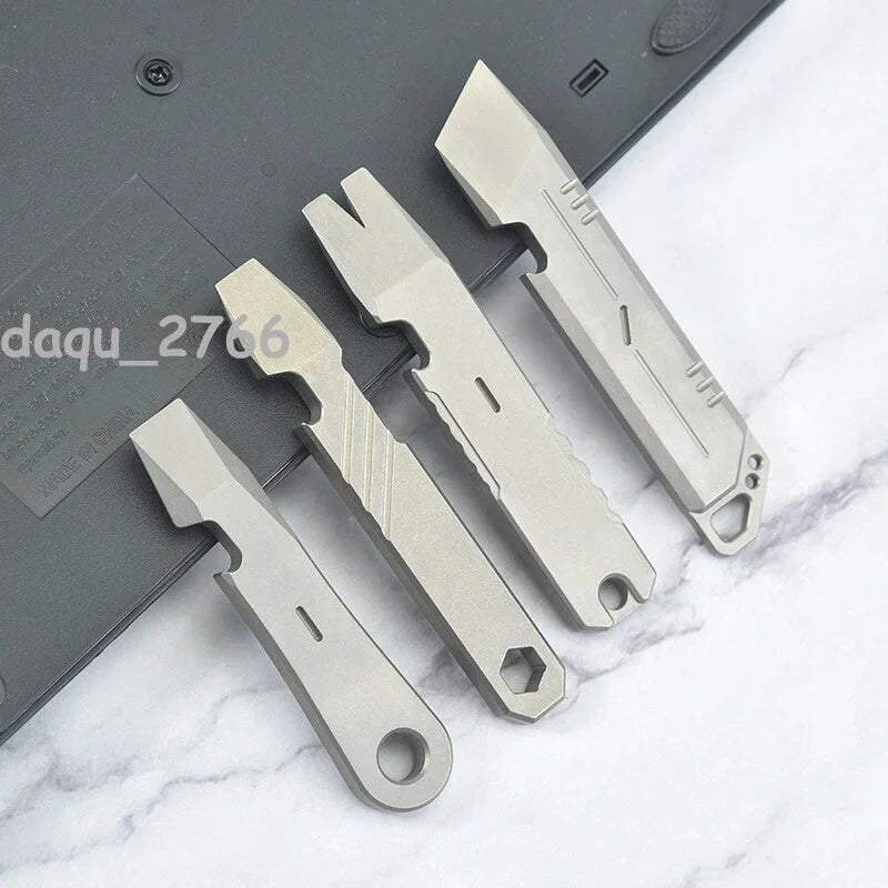 Titanium Alloy Pocket Pry Bar Crowbar Opener Portable Outdoor EDC Multi Tool 07FC0E-D4 - KOEEK [2]